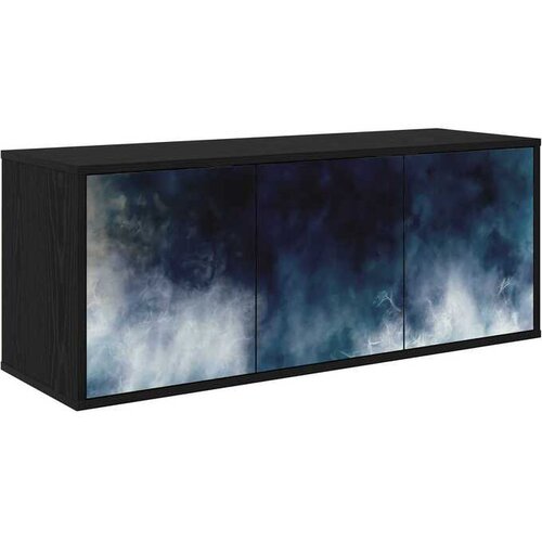 vidaXL TV ormar za montažu na zid RAALTE 102 x 33 x 40 cm Crni hrast - Crni hrast Plavi mramorni uzorak Cene