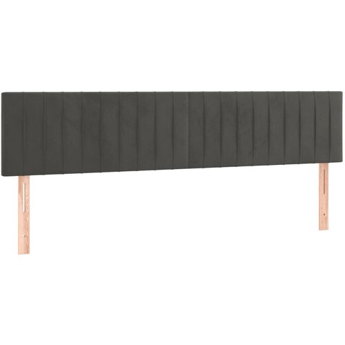 Maison Chic Posteljno vzglavje - Vzglavna omarica 2 kosa temno siv 80x5x78/88 cm žamet, (22078024) Slike