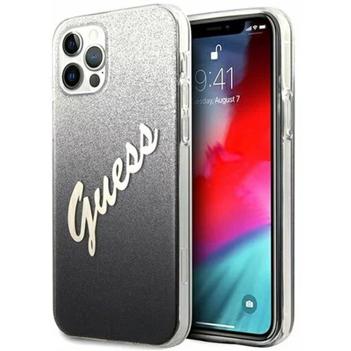 Guess Guhcp12pcuglsbk silikonski ovitek za iphone 12 pro - srebrno sive bleščice