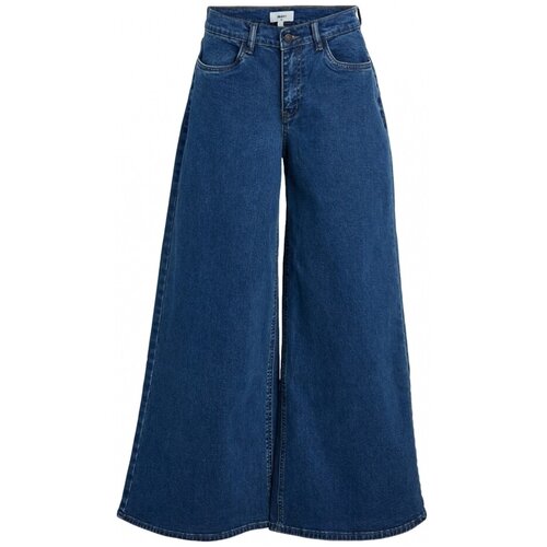 .OBJECT Hlače Jeans Moji Wide - Medium Blue Denim Modra Cene