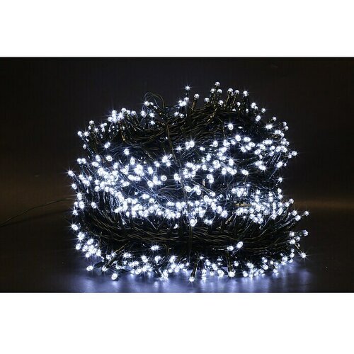 Unicom LED svetlobna veriga (1500 LED sijalk, 55 m, 8 programov utripanja, zelena, hladno bela svetloba) Slike