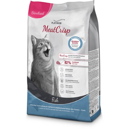 Platinum cat meatcrisp sterilised fish - suva hrana za sterilisane mačke sa ribom (400g, 1,5kg) 1,5kg Cene