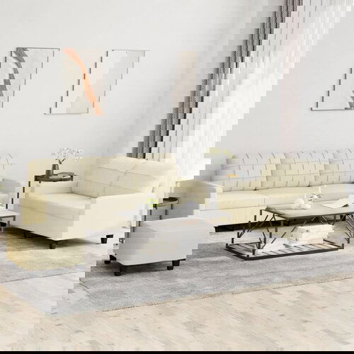 vidaXL 3-dijelni set sofa s jastucima krem od umjetne kože Cene