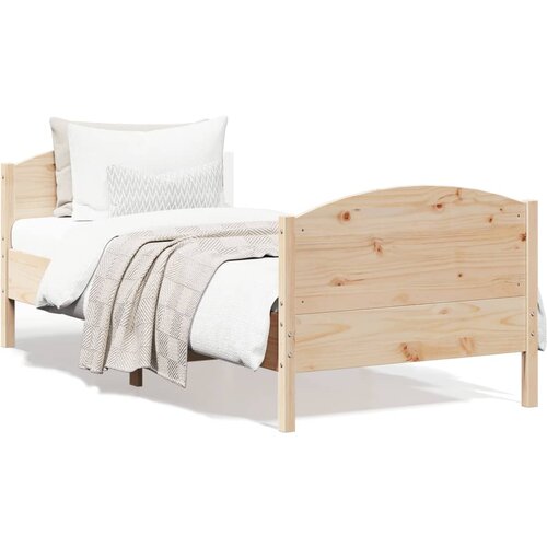 The Living Store Posteljni okvir brez vzmetnice 90x190 cm trdna borovina - Posteljni Okvir, (21447551) Slike