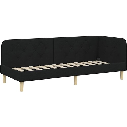 vidaXL Kotna postelja z vzglavjem Črna 80 x 200 cm blago, (5000106813) Cene