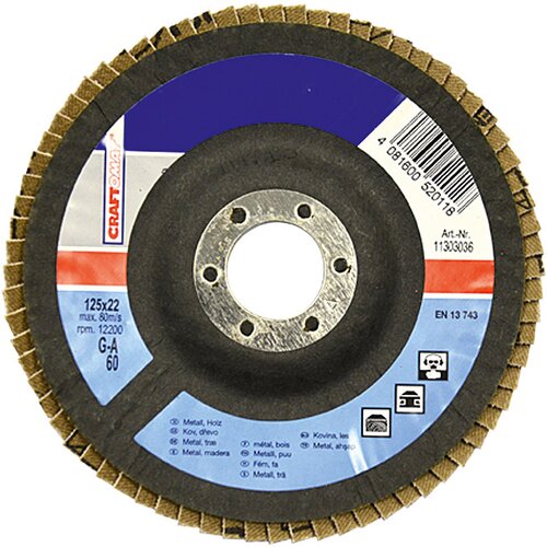 CRAFTOMAT brusna ploča za metal i drvo (Promjer rezne ploče: 125 mm, Granulacija: 60) Slike