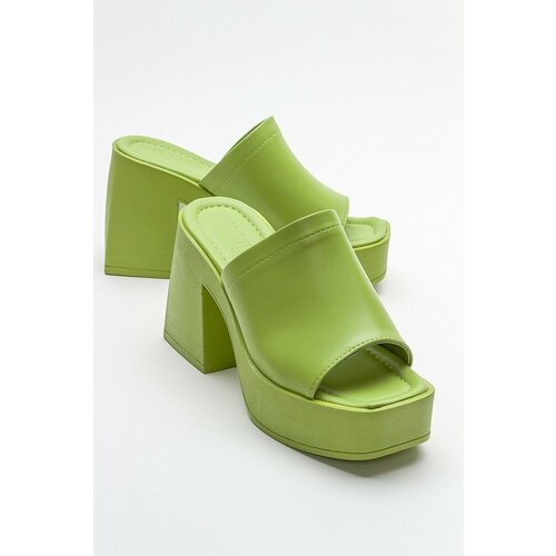 LuviShoes Anser Women's Green Heeled Slippers Slike