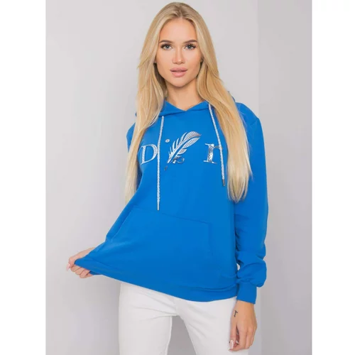 Fashion Hunters Women's dark blue kangaroo sweatshirt