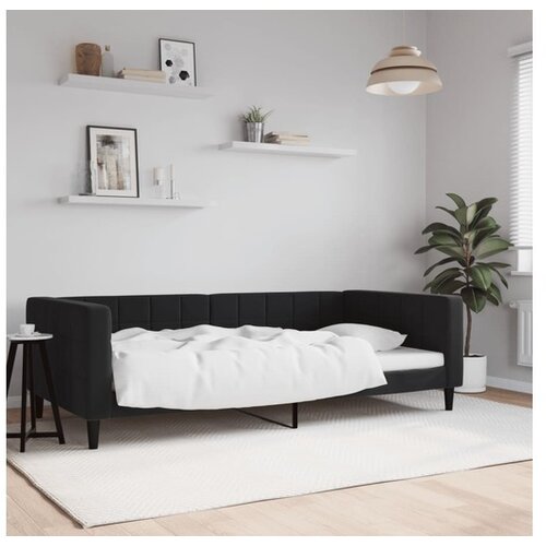 vidaXL Dnevni krevet crni 100 x 200 cm baršunasti Cene
