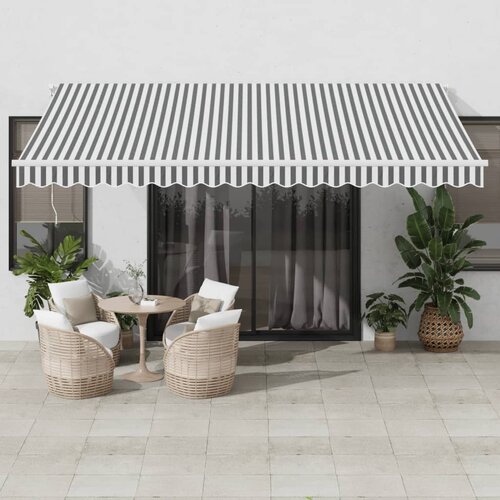 vidaXL Ročno zložljiva tenda z LED antracit in bela 450x300 cm Cene