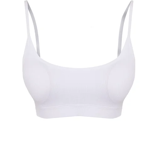 Trendyol White Seamless Non-wired Cupped Bralette Knit Bra