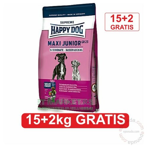 Happy Dog Supreme Junior Maxi, 15 kg+2 kg GRATIS Slike