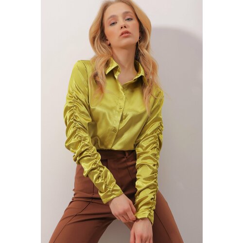 Trend Alaçatı Stili Shirt - Green - Regular fit Slike