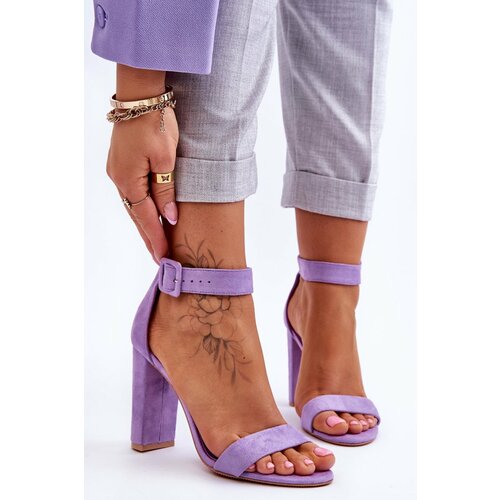 Kesi Suede High Heel Sandals Purple Jacqueline Slike