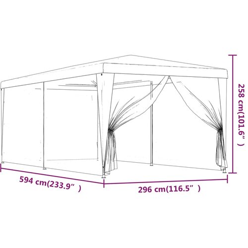  za zabave sa 6 mrežastih bočnih zidova zeleni 3x6 m HDPE Slike