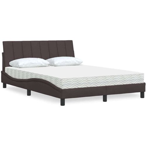  Postelja z vzmetnico temno rjav 120x200 cm blago, (21829426) Cene