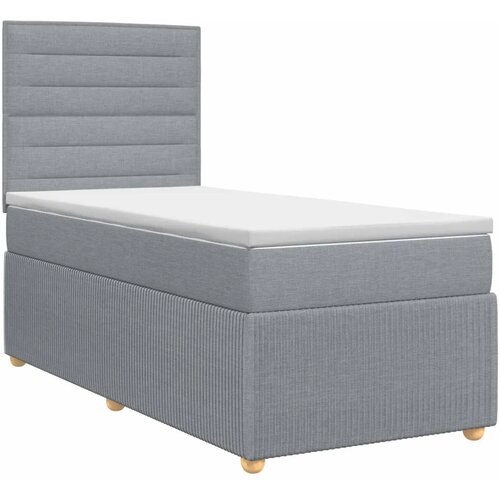  Boxspring krevet s madracem Svjetlosiva Jjedan Tkanina - Svjetlosiva jedna veličina Dizajn linija Slike