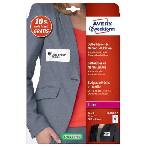 Avery Zweckform Samolepilne priponke za imena, 88,9 x 31 mm Slike