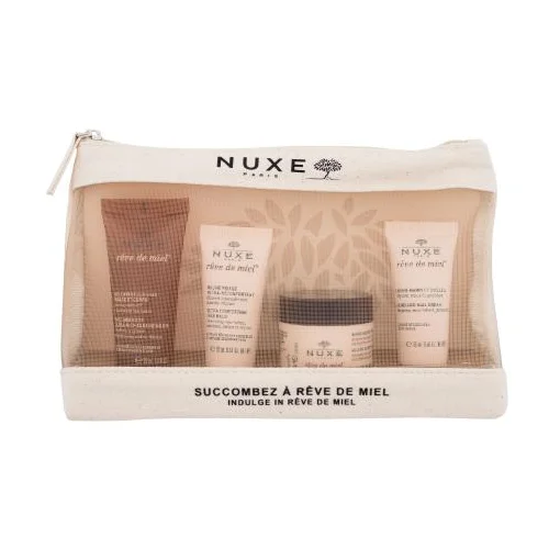 Nuxe Rêve de Miel Set gel za tuširanje Reve de Miel Face And Body Ultra Rich Cleansing Gel 30 ml + balzam za lice Reve de Miel Ultra Comforting Face Balm 15 ml + balzam za tijelo Reve de Miel Melting Honey Body Oil Balm 30 ml + krema za ruke Reve de Miel Hand And Nail Cream 15 ml za ženske