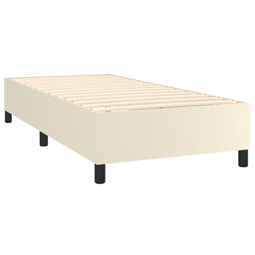  Krevet s oprugama i madracem krem 90 x 200 cm od umjetne kože Slike