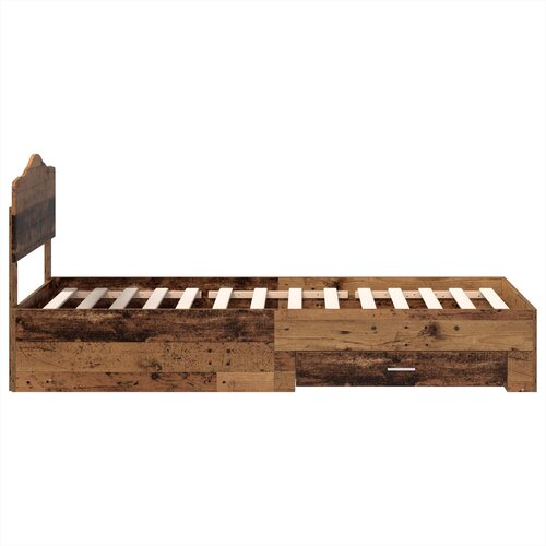  Krevetna konstrukcija Staro drvo 100 x 200 cm Konstruirano drvo Smeđa 206 x 103 x 90 cm Slike