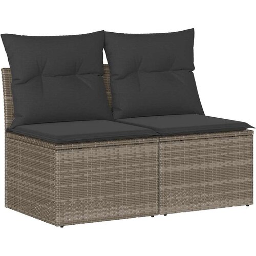 Maison Chic Seti vrtnega pohištva - Vrtna garnitura - Vrtni pohištvo set z blazinami 2-delna siv ratan/akacija, (21806541) Cene