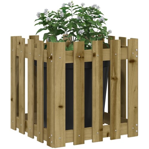  Vrtna sadilica s izgledom ograde 50x50x50 cm od borovine Slike