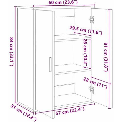  Kreveta Umjetnički hrast 60 x 31 x 84 cm Konstruirano drvo Slike