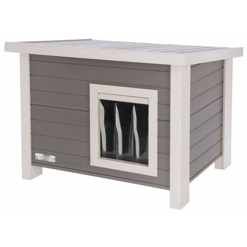 Kerbl Mačja hi&amp;scaron;ica ECO Eli 57x45x43 cm siva in bela Slike