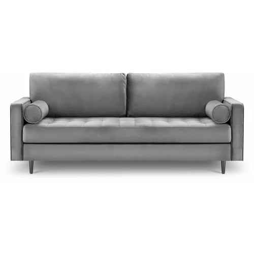Milo Casa svijetlosiva baršunasta sofa Santo, 219 cm