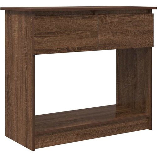 Maison Chic konzolna miza - miza ob steni s predali rjavi hrast 85,5x38,5x74,5 cm, (21786154) Slike