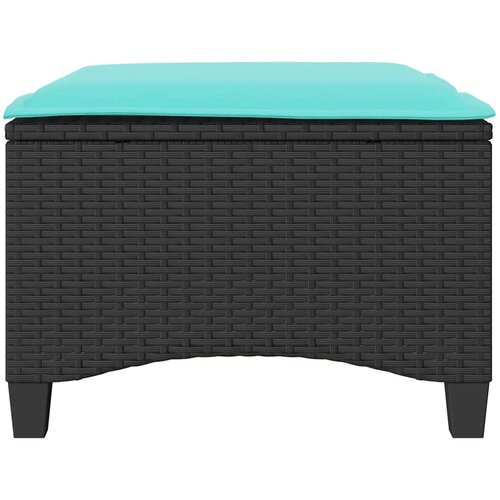  Vrtne stolice s jastucima 2 kom. Crne 55x55x36 cm Poli ratan Slike