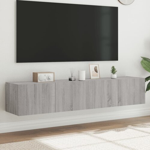 VidaXL Zidni TV ormarići LED 2 kom siva boja hrasta 80x35x31 cm Slike