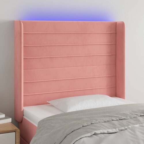  LED uzglavlje ružičasto 83x16x118/128 cm bar&scaron;unasto Cijene