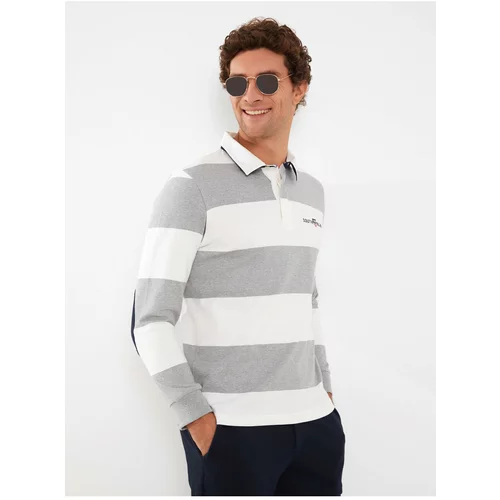 LC Waikiki Men's Polo Neck Long Sleeve Striped Sweatshirt