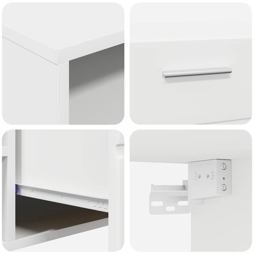  Set TV komoda s ladicama FLORIN 3 pcs Bijelo Konstruirano drvo Slike
