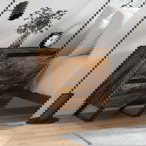 The Living Store Nočna omarica dimljen hrast 40x35x50 cm inženirski les - Nočna Omarica, (21432463) Cene