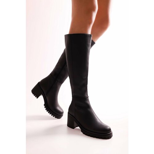 Shoeberry Women's Aycen Black Skin Boots Black Skin Slike
