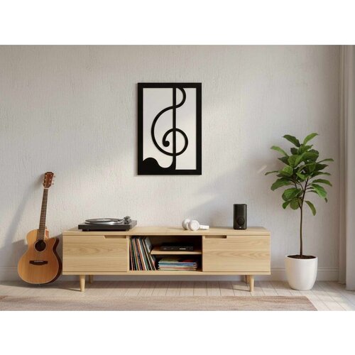 WALLXPERT Dekorativna slika Treble Black White u okviru od MDF-a Cene