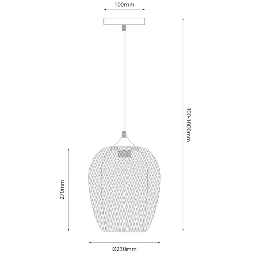  Visilica na sajli ALMA, 1xE27/60W/230V, prečnik 23 cm, bambus Slike