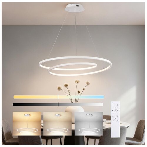  Brilagi-LED prigušiva luster na sajli TWISTER LED/105W/230V prečnik 100 cm bela + daljinski upravljač Cene