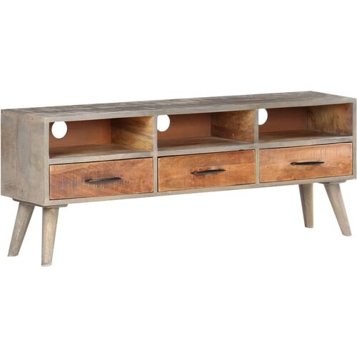 TV omarica siva 130x35x51 cm trden robusten mangov les Cene