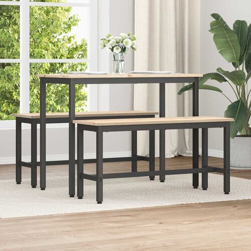  Klupice za blagovanje 2 pcs Prirodna 100 x 32,5 x 49 cm Slike