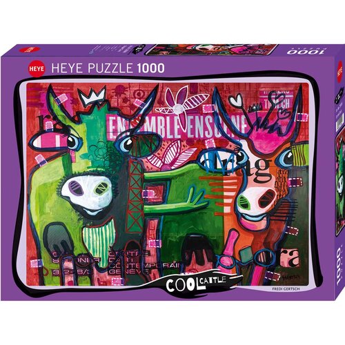 Heye puzzle 1000 delova Fredi Gertsch Striped Cows 29984 Cene