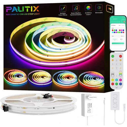 PAUTIX 5 m WiFi RGBIC COB LED trak Slike