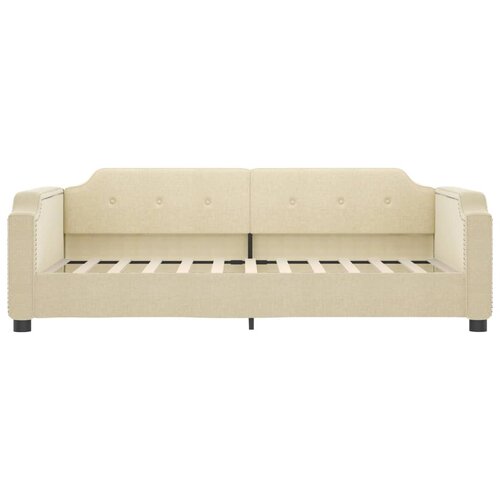  Dnevni krevet na razvlačenje s ladicama krem 80x200 cm tkanina Slike