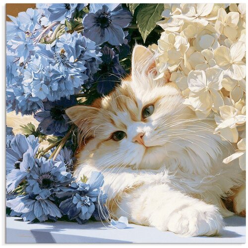 Styler Tiskana slika na platnu 32x32 cm Floral Feline &amp;ndash; Slike