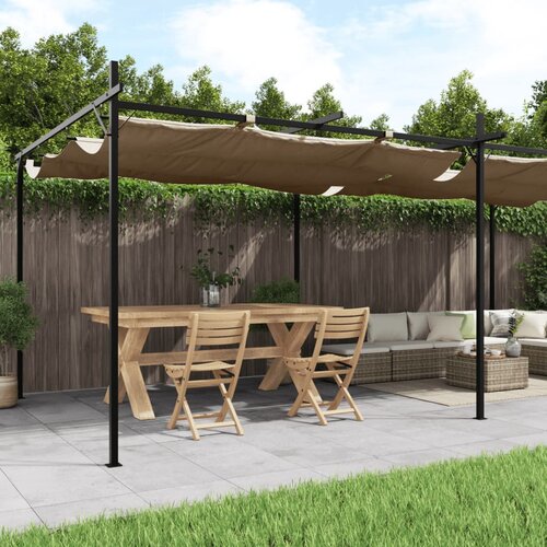  Pergola s pomičnim krovom smeđesiva 589x292x230 cm Cene