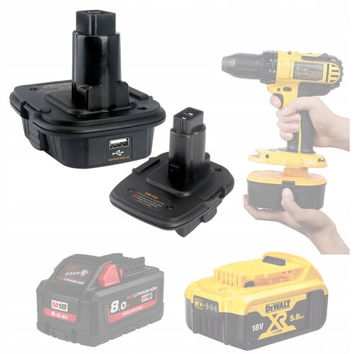 Rosfix DEWALT DCB201 ADAPTER ZA 18V BATERIJE DEWALT IN MILWAUKEE (DM18D) ČRN, (22113248) Cene