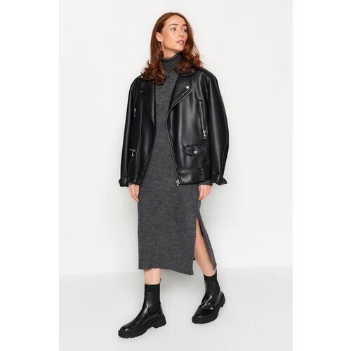 Trendyol Anthracite Plain Wide Fit Midi Cene